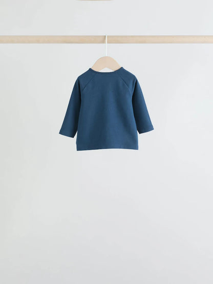 |BabyBoy| Conjunto De 6 Peças De Blusas e Leggings Azul Marinho/Marrom Para Bebê (0 meses a 3 anos)