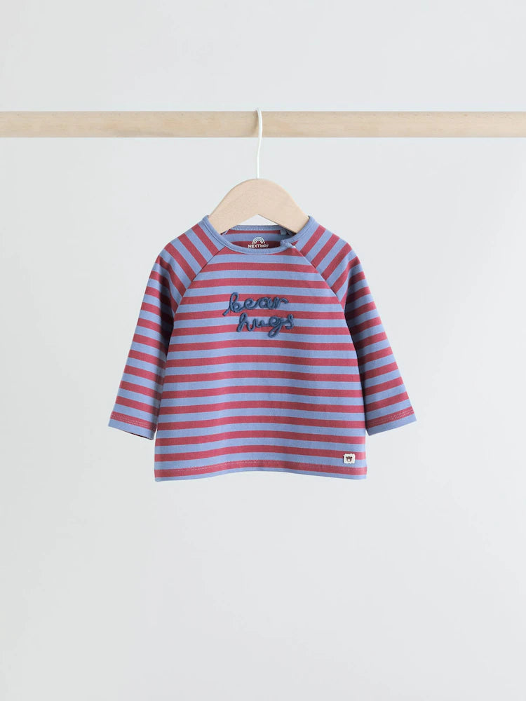 |BabyBoy| Conjunto De 6 Peças De Blusas e Leggings Azul Marinho/Marrom Para Bebê (0 meses a 3 anos)