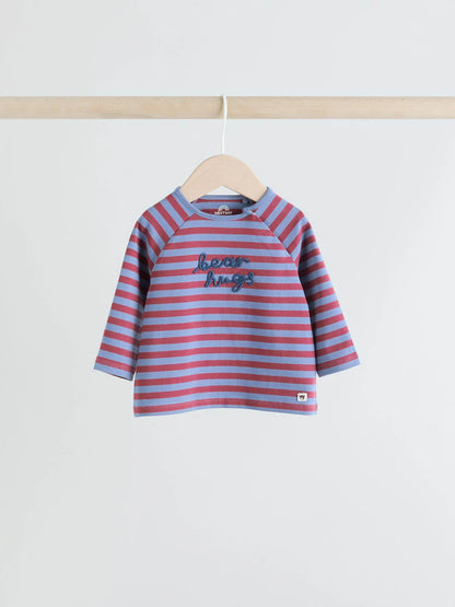 |BabyBoy| Conjunto De 6 Peças De Blusas e Leggings Azul Marinho/Marrom Para Bebê (0 meses a 3 anos)