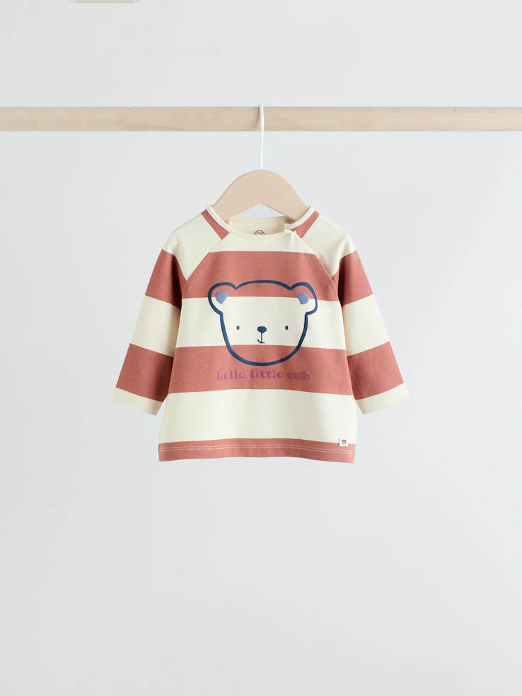 |BabyBoy| Conjunto De 6 Peças De Blusas e Leggings Azul Marinho/Marrom Para Bebê (0 meses a 3 anos)