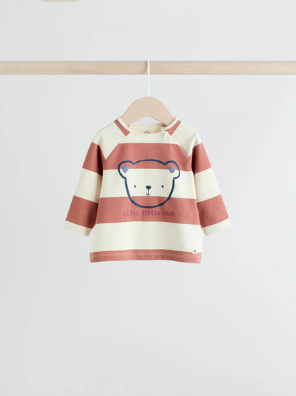 |BabyBoy| Conjunto De 6 Peças De Blusas e Leggings Azul Marinho/Marrom Para Bebê (0 meses a 3 anos)