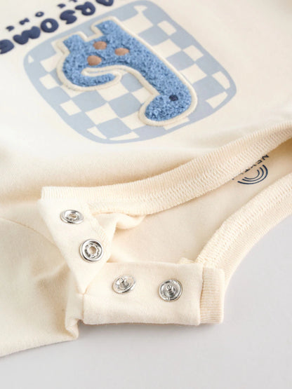 |BabyBoy| Conjunto De Blusa e Calça Legging Azul Com Estampa De Dinossauro Para Bebês (0 meses a 3 anos)