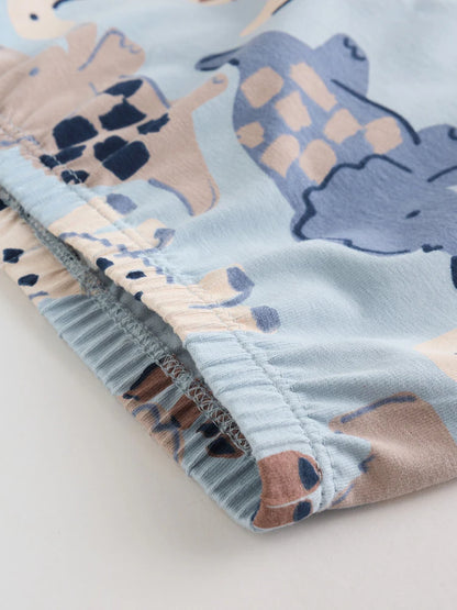 |BabyBoy| Conjunto De Blusa e Calça Legging Azul Com Estampa De Dinossauro Para Bebês (0 meses a 3 anos)