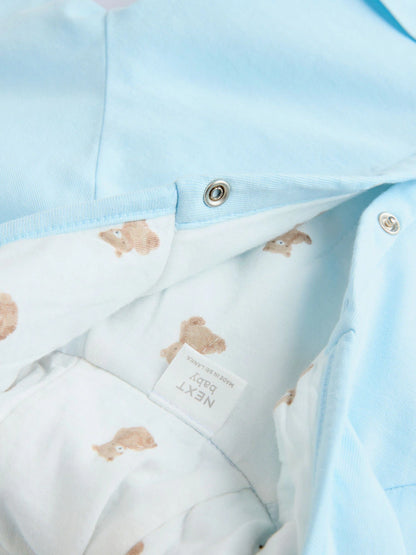 |BabyBoy| Conjunto De 3 Peças De Jaqueta, Body e Leggings De Malha Blue Bear Baby (0 meses a 2 anos)