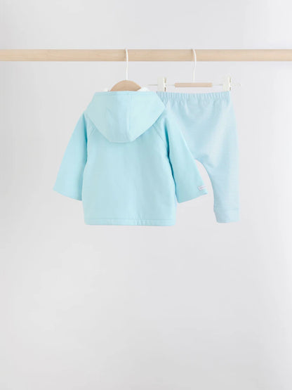 |BabyBoy| Conjunto De 3 Peças De Jaqueta, Body e Leggings De Malha Blue Bear Baby (0 meses a 2 anos)