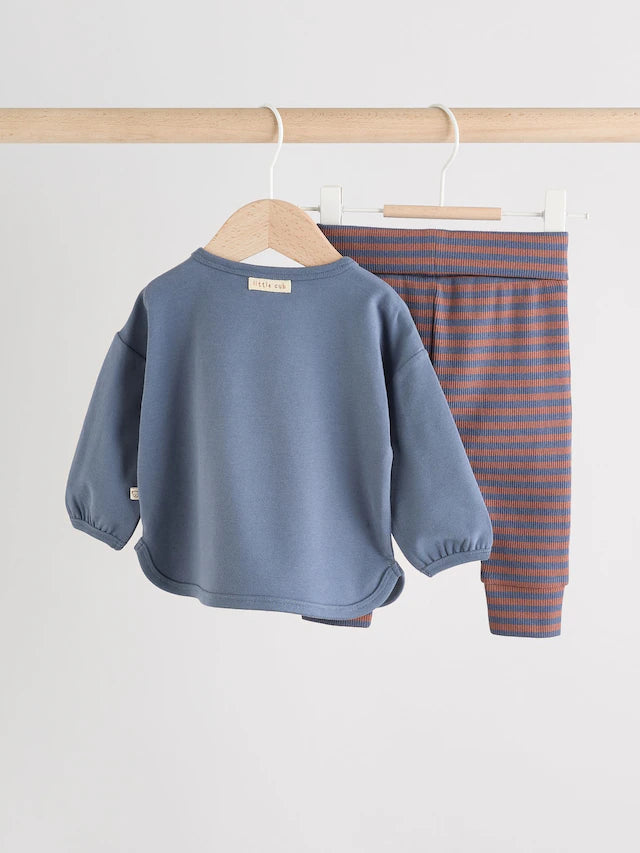 |BabyBoy| Conjunto De 2 Peças De Blusa e Leggings Blue Woodland Baby (0 meses a 3 anos)