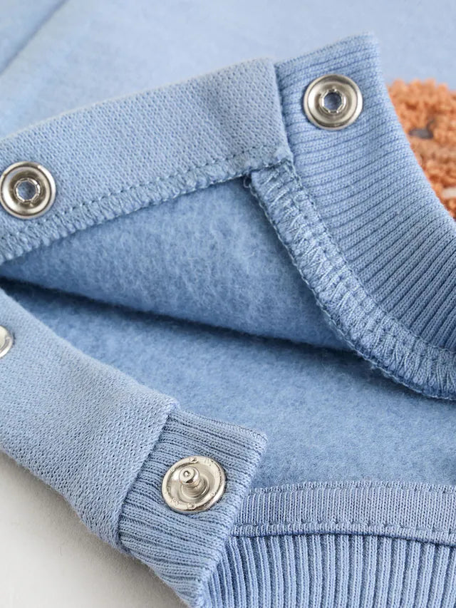 |BabyBoy| Conjunto De Moletom e Calça De Moletom Blue Bear Para Bebê (0 meses a 2 anos)