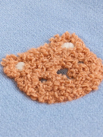 |BabyBoy| Conjunto De Moletom e Calça De Moletom Blue Bear Para Bebê (0 meses a 2 anos)