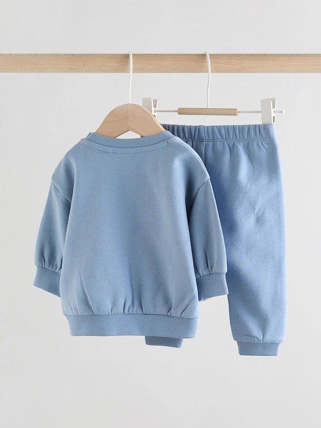 |BabyBoy| Conjunto De Moletom e Calça De Moletom Blue Bear Para Bebê (0 meses a 2 anos)