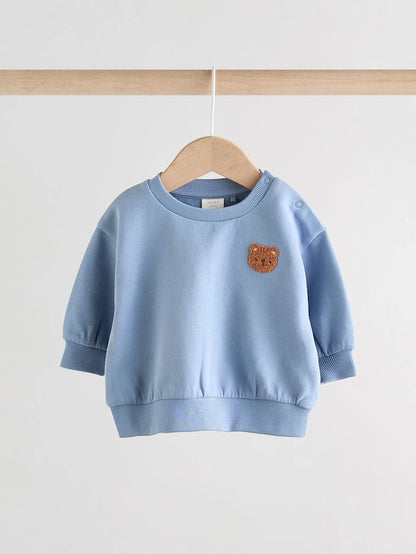 |BabyBoy| Conjunto De Moletom e Calça De Moletom Blue Bear Para Bebê (0 meses a 2 anos)