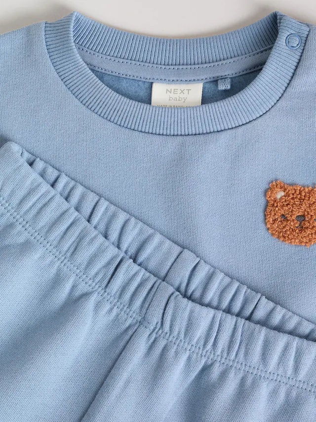 |BabyBoy| Conjunto De Moletom e Calça De Moletom Blue Bear Para Bebê (0 meses a 2 anos)