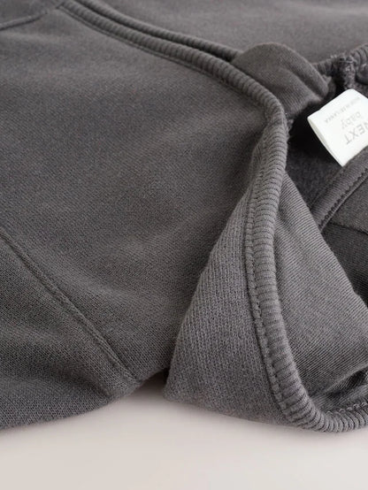 |BabyBoy| Macacão De Moletom Com Capuz Preto/Branco Para Bebê (0 meses a 3 anos)