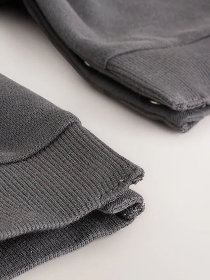 |BabyBoy| Macacão De Moletom Com Capuz Preto/Branco Para Bebê (0 meses a 3 anos)