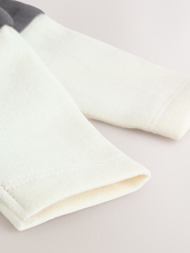 |BabyBoy| Macacão De Moletom Com Capuz Preto/Branco Para Bebê (0 meses a 3 anos)