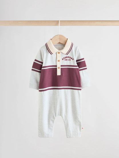 |BabyBoy| Macacão De Malha Listrado Azul/Verde Com Gola Para Bebê, Pacote com 2