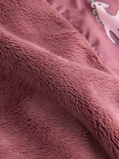 |Girl| Casaco Acolchoado Com Forro De Pele Sintética Resistente a Chuva Vermelho Bordô (3 meses a 7 anos)