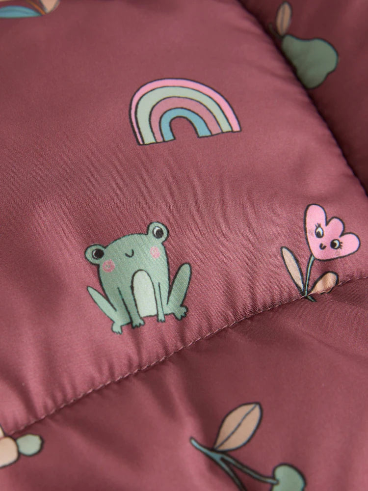 |Girl| Casaco Acolchoado Com Forro De Pele Sintética Resistente a Chuva Vermelho Bordô (3 meses a 7 anos)