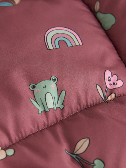 |Girl| Casaco Acolchoado Com Forro De Pele Sintética Resistente a Chuva Vermelho Bordô (3 meses a 7 anos)