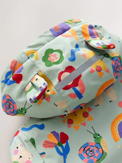 |Girl| Jaqueta Impermeável Verde/Amarela (3 meses a 7 anos)