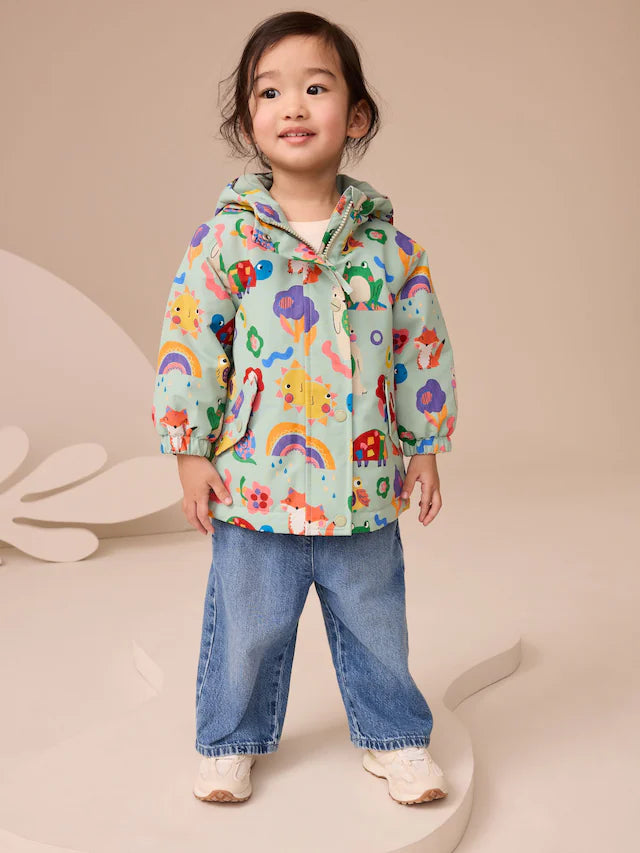 |Girl| Jaqueta Impermeável Verde/Amarela (3 meses a 7 anos)