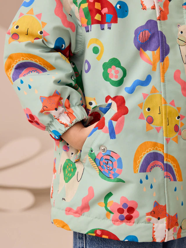 |Girl| Jaqueta Impermeável Verde/Amarela (3 meses a 7 anos)