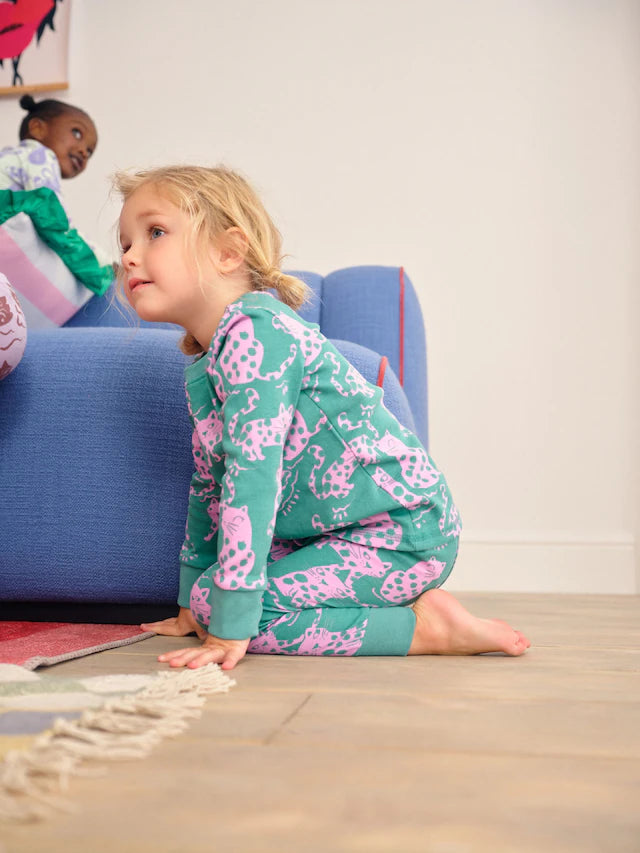 |Girl| Pijama Snuggle Com Estampa De Personagem Roxo/Verde, Pacote Com 3 (9 meses a 12 anos)