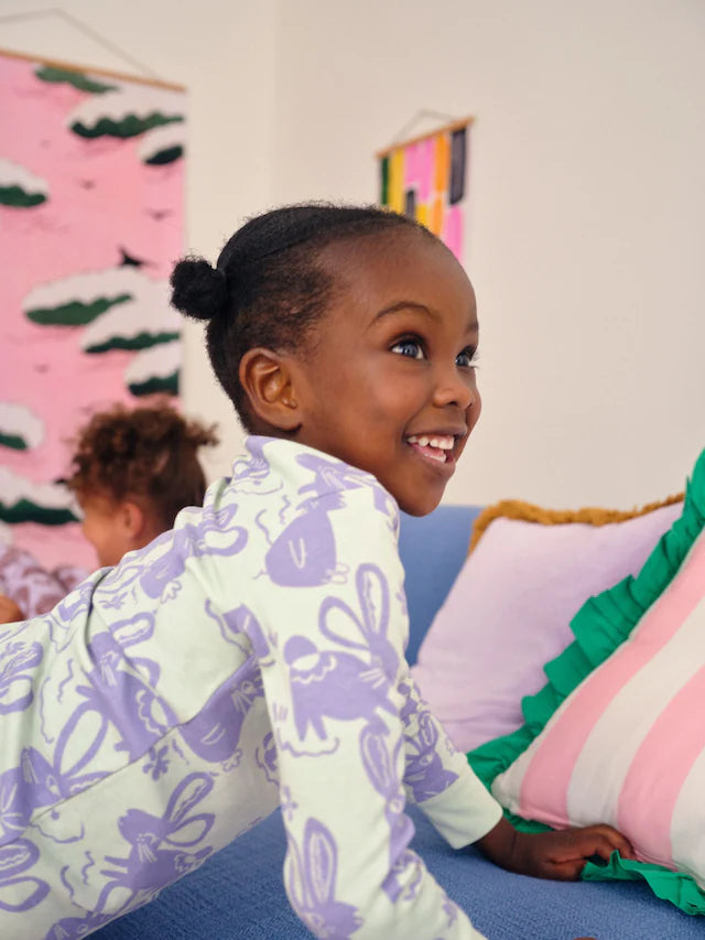 |Girl| Pijama Snuggle Com Estampa De Personagem Roxo/Verde, Pacote Com 3 (9 meses a 12 anos)