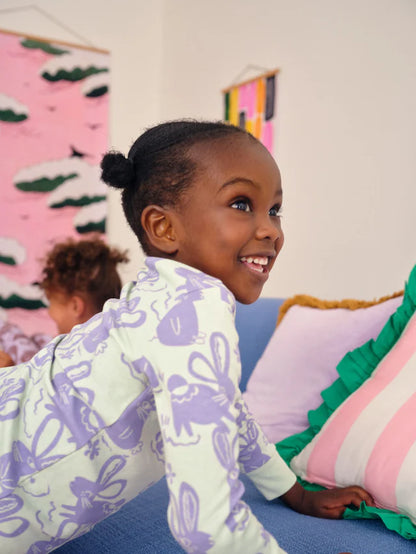 |Girl| Pijama Snuggle Com Estampa De Personagem Roxo/Verde, Pacote Com 3 (9 meses a 12 anos)