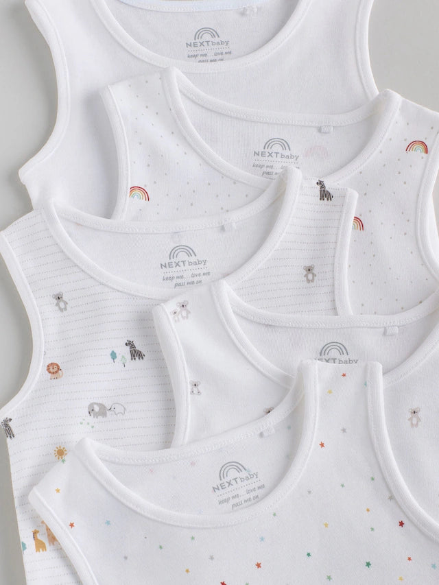 |BabyBoy| Pacote Com 5 Macacões Brancos Para Bebês