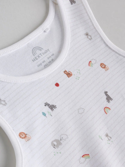 |BabyBoy| Pacote Com 5 Macacões Brancos Para Bebês