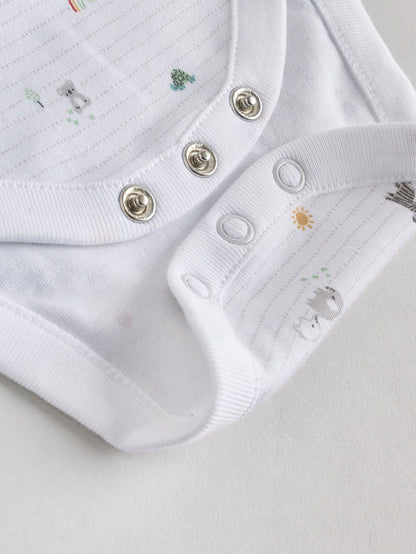 |BabyBoy| Pacote Com 5 Macacões Brancos Para Bebês