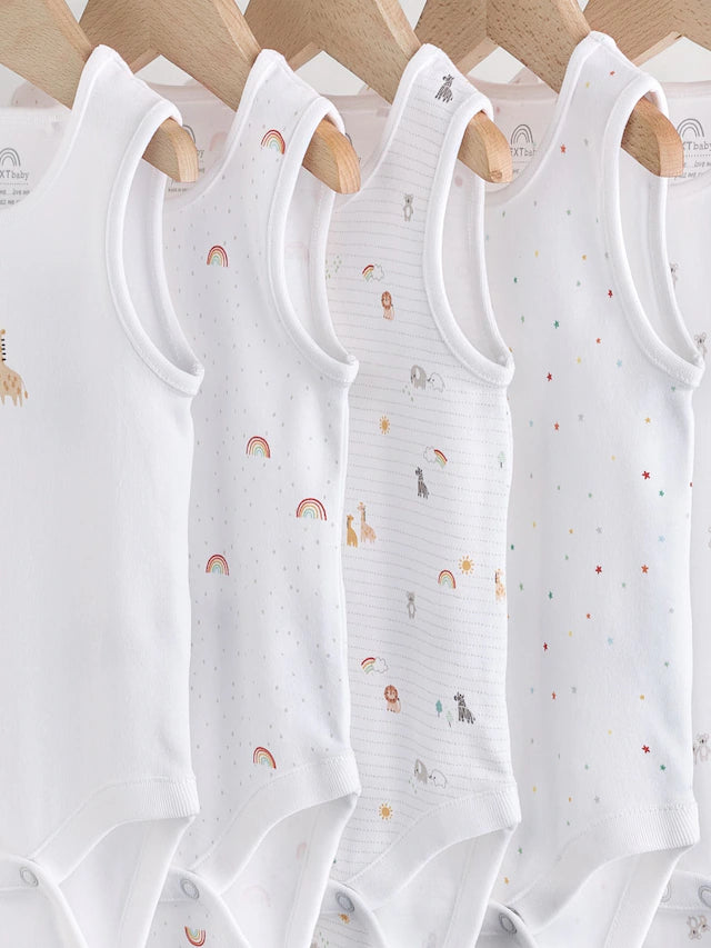 |BabyBoy| Pacote Com 5 Macacões Brancos Para Bebês
