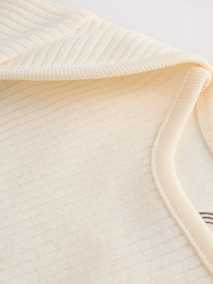 |BabyBoy| Pacote Com 5 Bodies Manga Curta Creme Para Bebê