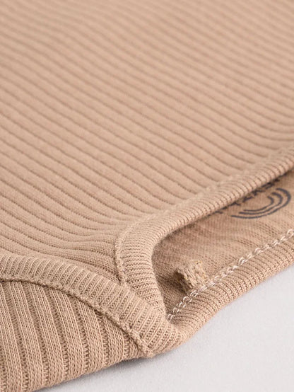 |BabyBoy| Pacote Com 5 Macacões De Manga Comprida Creme Para Bebê