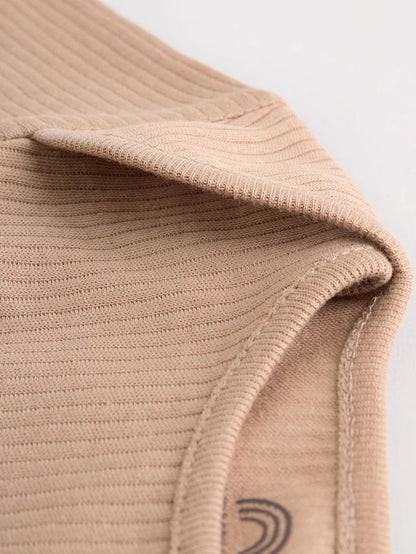 |BabyBoy| Pacote Com 5 Macacões De Manga Comprida Creme Para Bebê