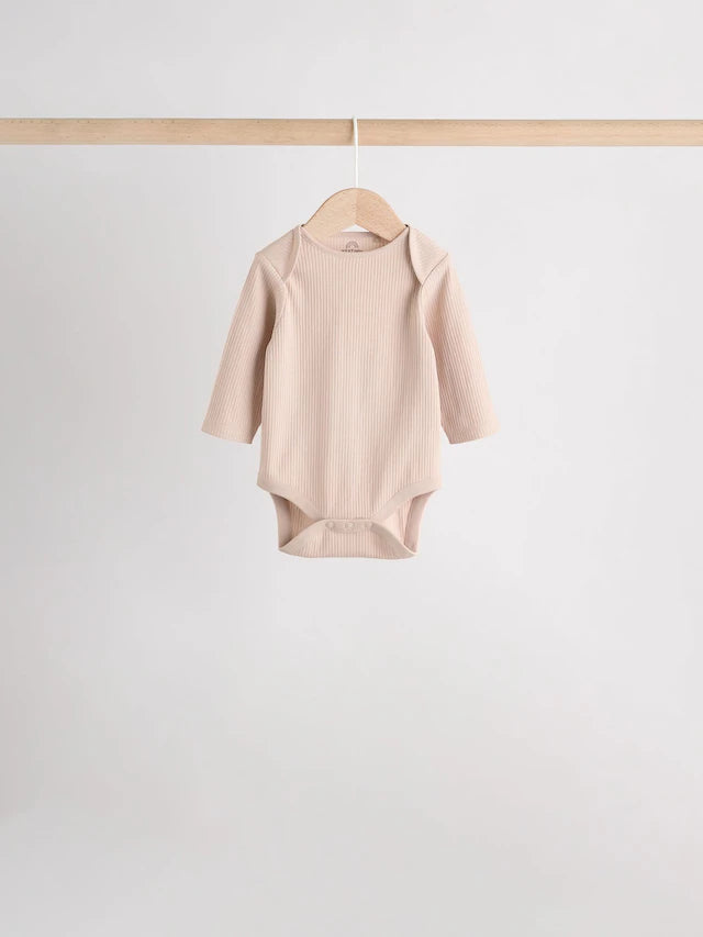 |BabyBoy| Pacote Com 5 Macacões De Manga Comprida Creme Para Bebê