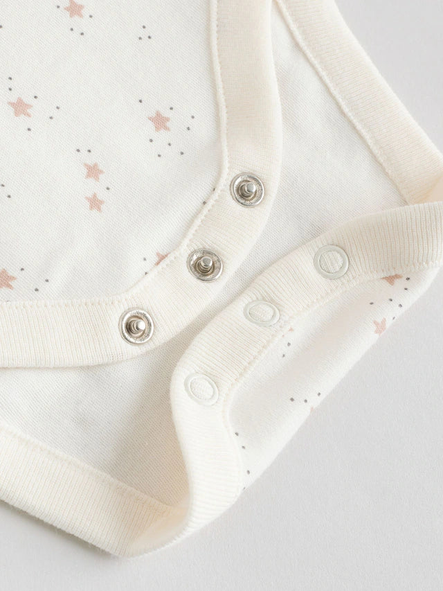 |BabyGirl| Pacote Com 5 Bodies De Manga Comprida Para Bebês, 100% Algodão, Neutro