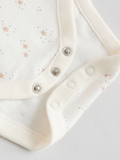 |BabyGirl| Pacote Com 5 Bodies De Manga Comprida Para Bebês, 100% Algodão, Neutro