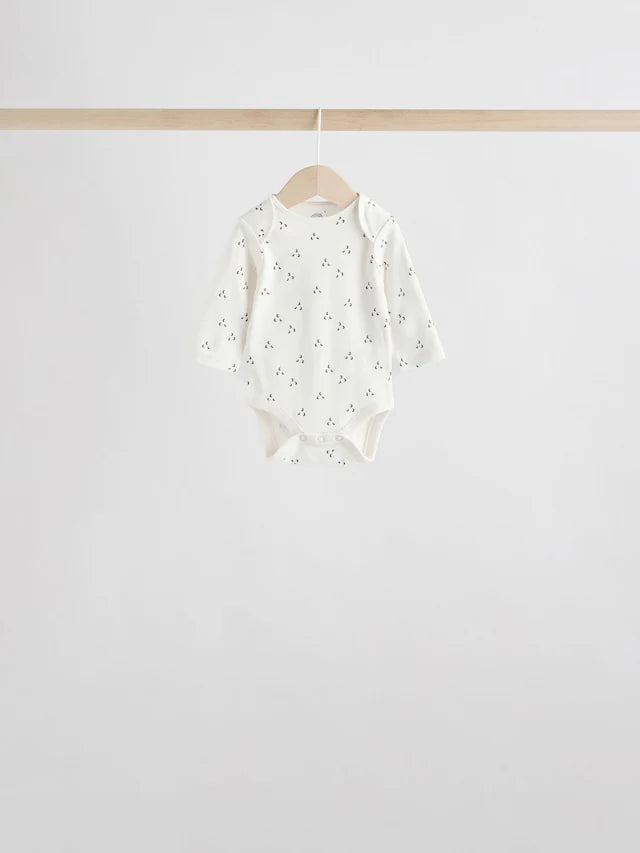 |BabyGirl| Pacote Com 5 Bodies De Manga Comprida Para Bebês, 100% Algodão, Neutro