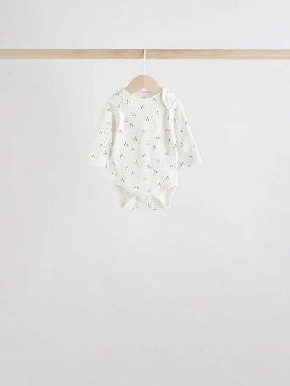 |BabyGirl| Pacote Com 5 Bodies De Manga Comprida Para Bebês, 100% Algodão, Neutro