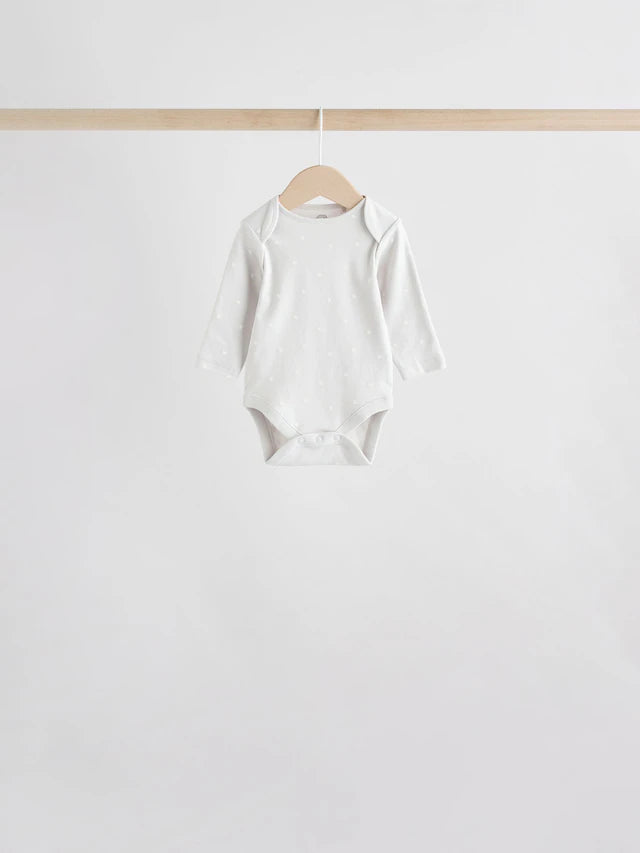 |BabyGirl| Pacote Com 5 Bodies De Manga Comprida Para Bebês, 100% Algodão, Neutro