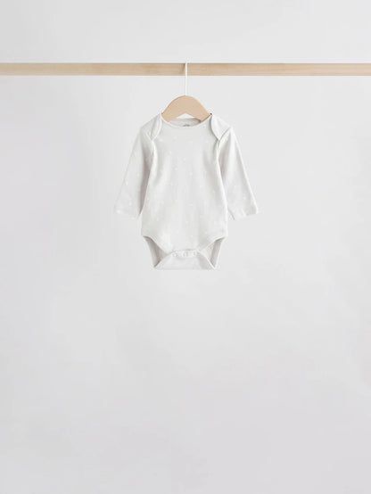 |BabyGirl| Pacote Com 5 Bodies De Manga Comprida Para Bebês, 100% Algodão, Neutro