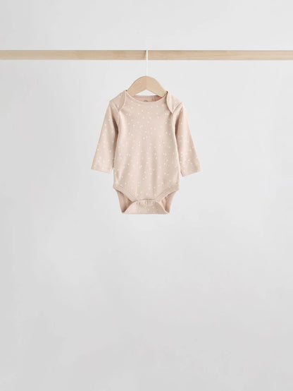 |BabyGirl| Pacote Com 5 Bodies De Manga Comprida Para Bebês, 100% Algodão, Neutro