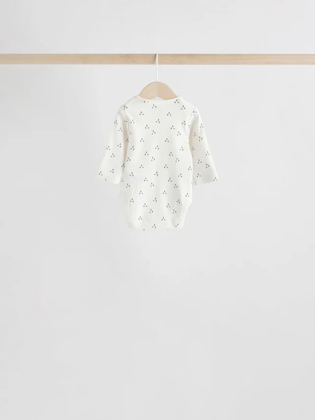 |BabyGirl| Pacote Com 5 Bodies De Manga Comprida Para Bebês, 100% Algodão, Neutro