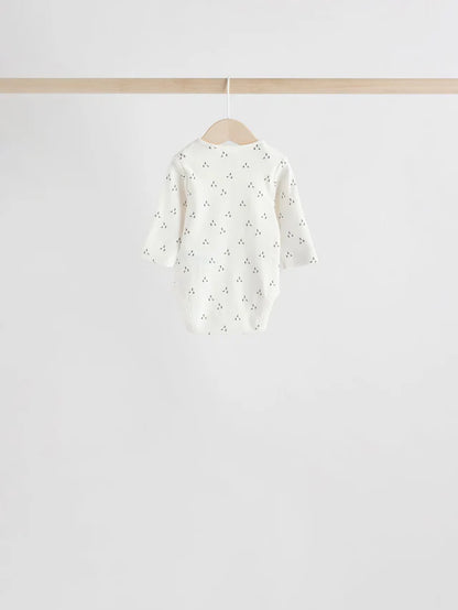 |BabyGirl| Pacote Com 5 Bodies De Manga Comprida Para Bebês, 100% Algodão, Neutro