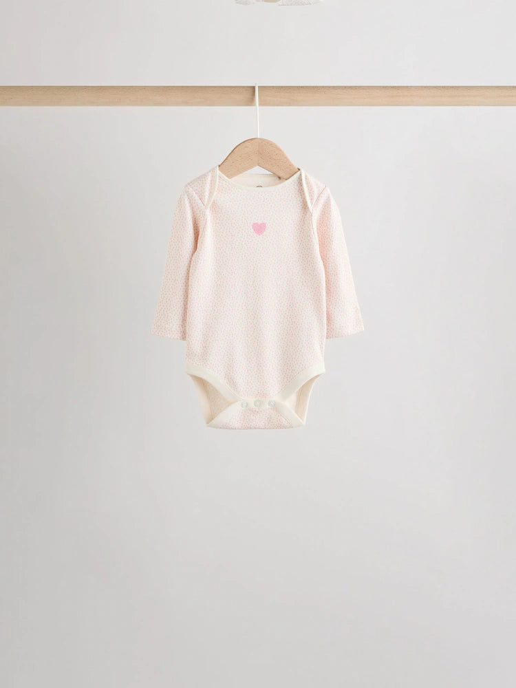 |BabyGirl| Pacote Com 5 Macacões De Manga Comprida Rosa Para Bebê