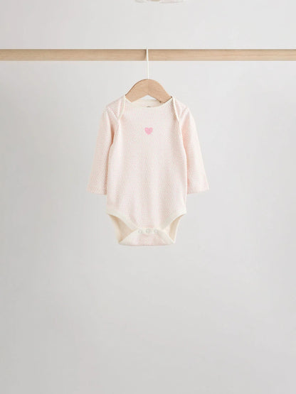 |BabyGirl| Pacote Com 5 Macacões De Manga Comprida Rosa Para Bebê