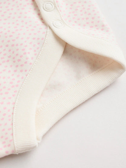 |BabyGirl| Pacote Com 5 Macacões De Manga Comprida Rosa Para Bebê