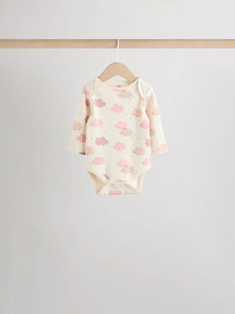 |BabyGirl| Pacote Com 5 Macacões De Manga Comprida Rosa Para Bebê