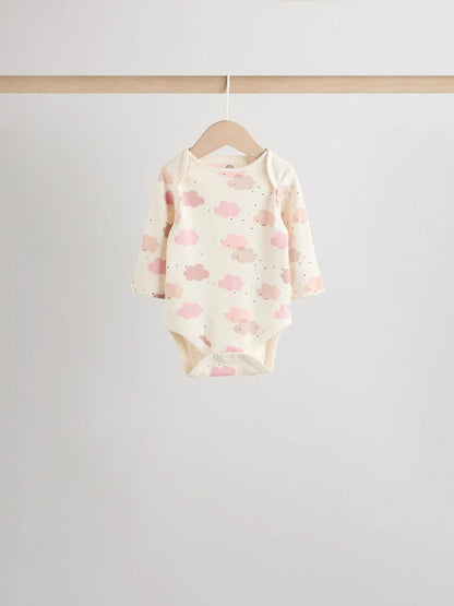 |BabyGirl| Pacote Com 5 Macacões De Manga Comprida Rosa Para Bebê